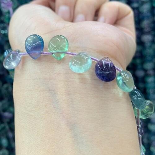 Natural Fluorite Stone Beads 15'' Drop DIY Loose Beads For Jewelry Making Beads For Women Necklace Earring Pendant Birthday Gift