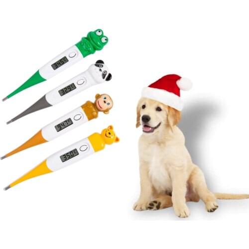 Cute Pet Digital Led Thermometer Cartoons Veterinary Body Thermometer Waterproof For Dogs Horse Cats Pigs Sheep