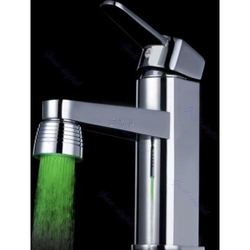 Temperature Sensor 3 Color Kitchen Water Tap Faucet RGB Glow Shower LED Light