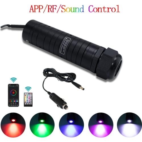 Car use DC12V 6W RGB LED Fiber Optic light engine with Smart Mobile Control Bluetooth APP &Music controller