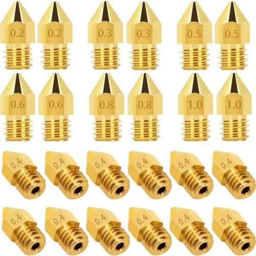 MK8 Nozzle Head Printer Extruder 0.2MM 0.3MM 0.4MM 0.5MM Nozzle Optional For For 1.75MM MK8 Makebot 3D Printer