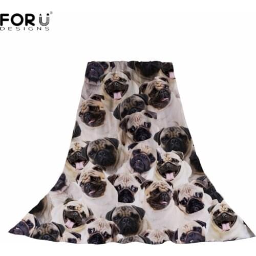 FORUDESIGNS Cute 3D Puzzle Pug Dog Print Women Long Silk Scarves Fashion Female Hijab Scarf Brand Designer Winter/Spring Shawls