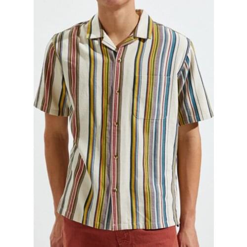 Hot Sale OEM Service Summer New Fashion Mens Clothing Casual Short Sleeve Striped T-Shirts for Men