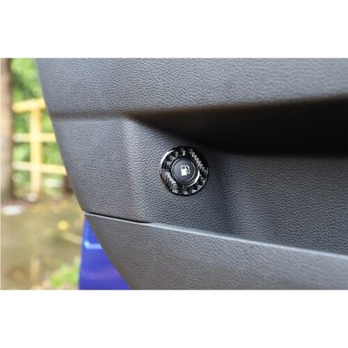 Car Interior Fuel Tank Switch Ring Frame Decorative Cover Sticker for Dodge Charger 2015+ Car Accessories Carbon Fiber Red Black