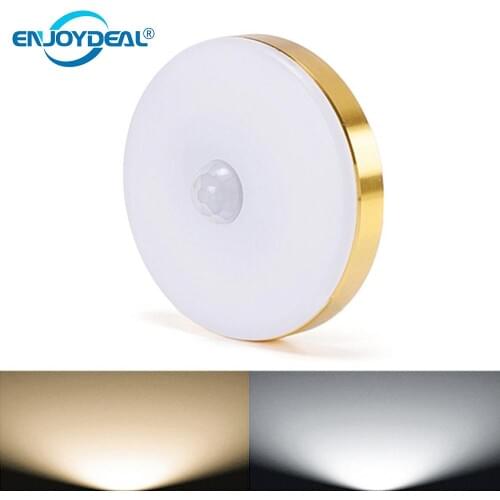 1pc white /warm white LED Magnetic Nightlight Motion Sensor Closet Stair Wall Light USB Rechargeable for Hallway Bedroom Kitchen