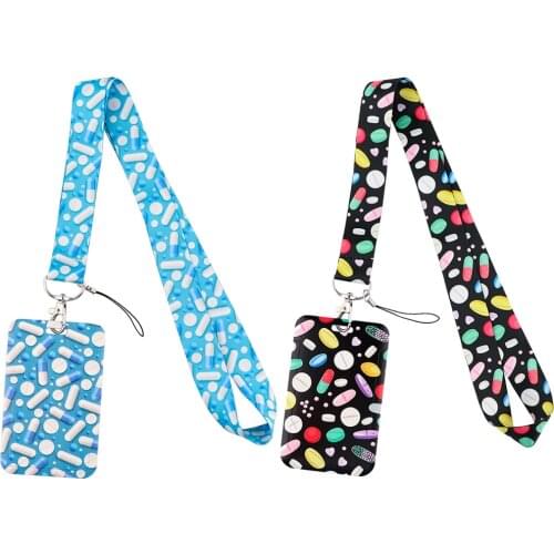 Ransitute R2227 Medical Pills Lanyard Credit Card ID Holder Badge Doctor Nurse Travel Bank Bus Business Card Cover Badge