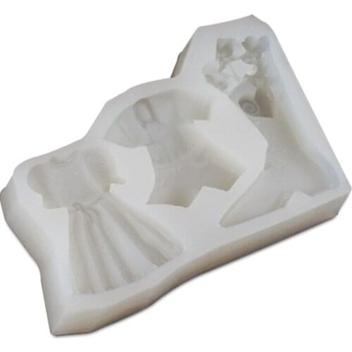 Lovely Dress Shoes Set Cake Molds for Fondant Jello Jelly Sugar Ice Lace Moulds Cake Decorating Tools Baking Kawaii C1696