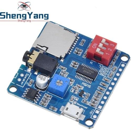 For Arduino 5W Voice Playback Amplifier Module MP3 Music Player SD/TF Card Integrated UART I/O Trigger Class D