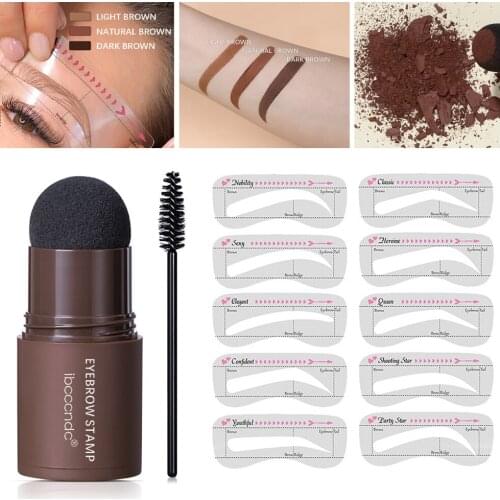Ibcccndc EyeBrow Stamp Shaping Kit One Step Eyebrow Shaping Makeup Set Waterproof Long Lasting Brow Powder Stamp Eyebrow Pen