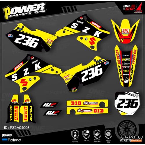 PowerZone Custom Team Graphics Decals Stickers Kit For SUZUKI Decal 2004 2005 2006 RMZ 250 006