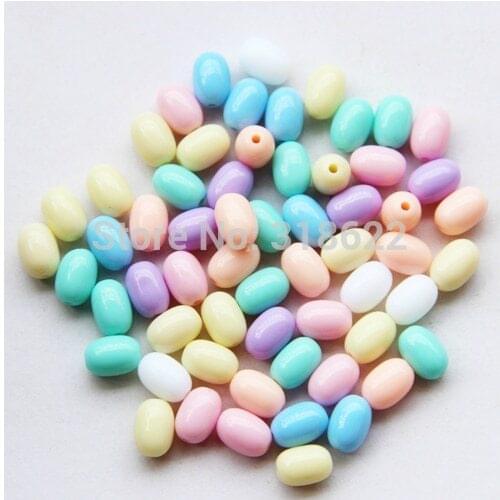 2015 New! 7*10mm Mixed Color Acrylic Oval Beads Beads For Diy Jewelry Making 300pcs/lot