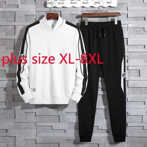 New Arrival Fashion Spring And Autumn Youth Men Extra Large Jacket+pants Set O-neck Casual Plus Size XL 2XL 3XL4XL5XL6XL 7XL 8XL