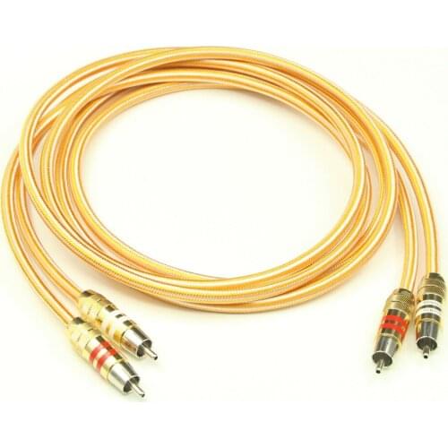 One Pair Silver Plated RCA Cable Hi-end Copper RCA wire