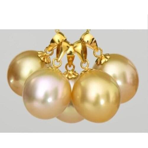 WHOLESALE 10-11MM NATURAL SOUTH SEA (GOLD-COLOR)PEARL NECKLACE PENDANT