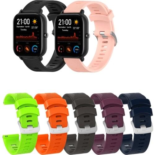 20mm Silicone Watch Wrist Strap Band for Huami Amazfit GTS 2 band GTS2 mini strap for Amazfit Bip