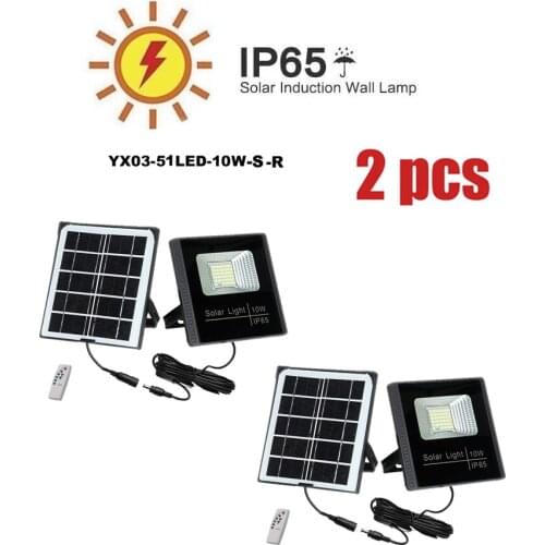 2pcs 51leds Solar Power Garden light Path light smart on at night waterproof Night Sensor Wall lamp Outdoor Patio Street Securit
