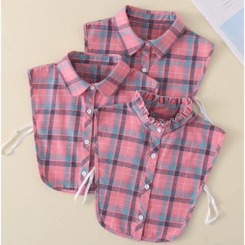 Detachable Solid Color Shirt Hollo Shirt Woman Chiffon Ladies Women Adult Detachable Lapel Shirt Fake Collar Vintage Crystal