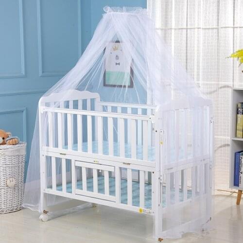 Baby Crib Net Nontoxic Washable Anti-Mosquito Summer Baby Crib Net Crib Netting Mosquito Net Infant Canopy Round Bed Canopy