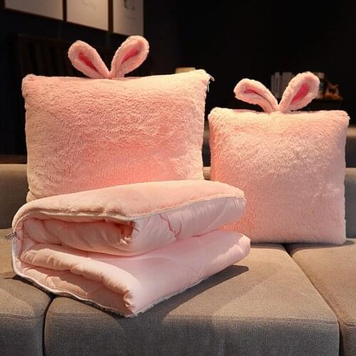 Zq Cute Pillow Quilt Pillow Sofa Pillow Blanket Back Seat Cushion Folding Air Conditioner Quilt