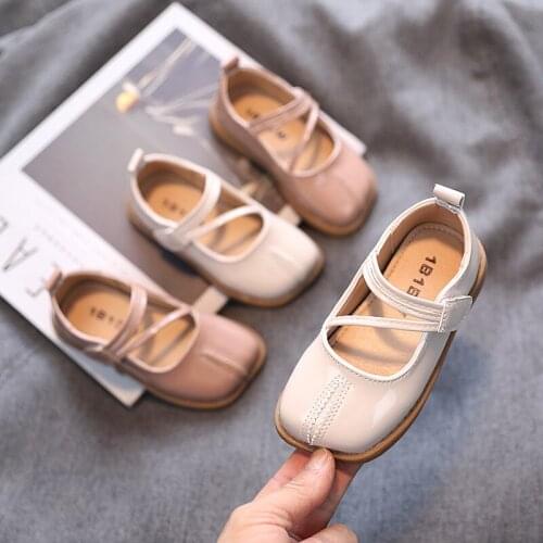 Girls' Casual Shoes 2021 Spring Autumn New Childrens Single Shoes Fashion Kids Breathable Square Toe Princess Shoes Hot 21-30