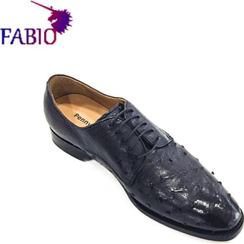 Comfortable new ostrich leather man Personal Tailor genuine leather shoes