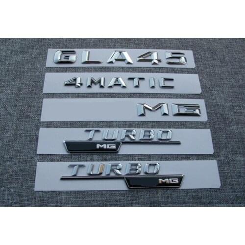 1 set Chrome Letters Emblem Badges for Mercedes GLA45 TURBO for AMG 4MATIC