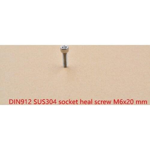 304 stainless steel screw DIN912 M6x20 screw socket heal screw hexagon socket head cap screw 1pcs