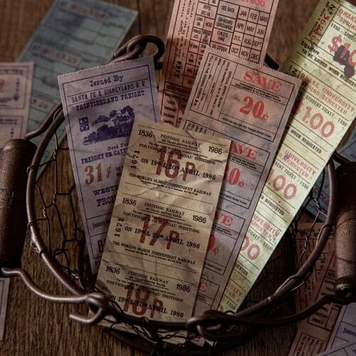50Pcs/Lot Retro Tickets Collection Material Paper Junk Journal Planner Scrapbooking Vintage Decorative DIY Craft Paper