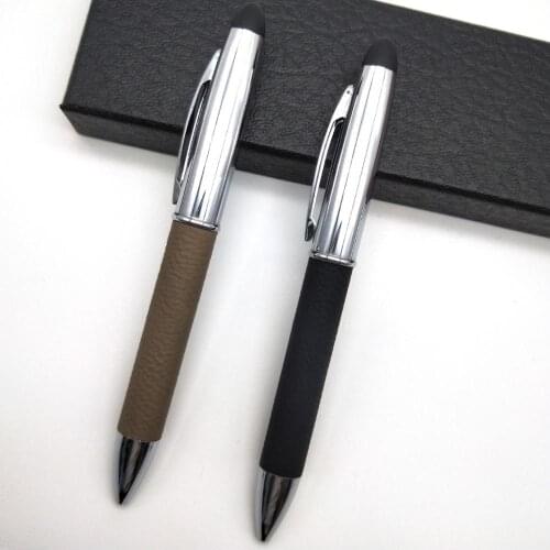 Free shipping 500pcs/lot customized logo metal pen; leather metal pen; promotional ballpoint pen; writing pen mp61