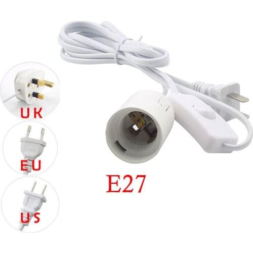 AC 110V-220V E27 Power Cord Cable Converters Lamp Light Base Holder Socket Switch Wire For LED Lamp Bulb Electrical