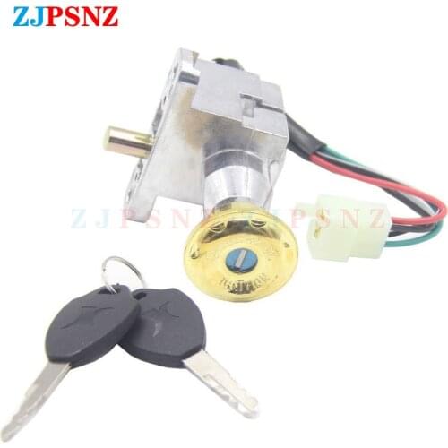 Universal Motorcycle Switch Key Faucet Lock Head Lock Electric Door Lock 4 Wires For GY6 CG125 Motorcycle ATV Scooters Ignition