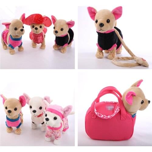 New Electronic pets Robot Dog Der Chi Chi Love Zipper Singing Walking With Bag Interactive Toy For Children Kids Birthday Gifts