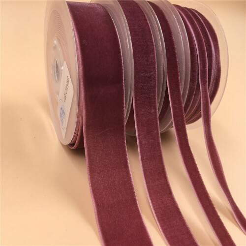 6MM,9MM,15MM,25MM V645 Violet Nylon Single Face Velvet Ribbon,none stretch velour ribbons webbing DIY accessories