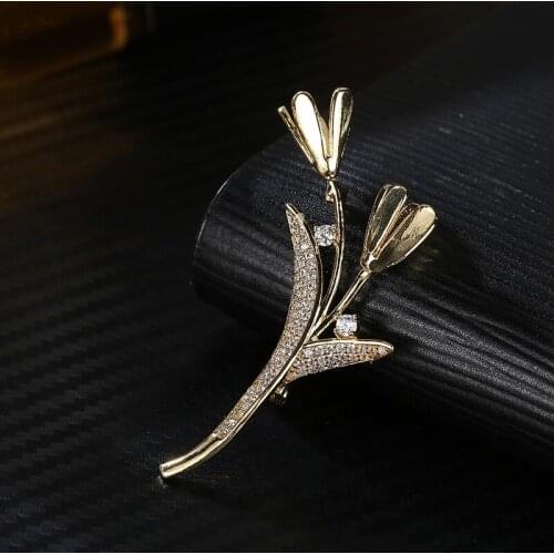 FYM High Quality Silver color Vintage Jewelry Brooch Wedding Broach AAA Cubic Zirconia Pin Broches Gifts FYMBJ0010