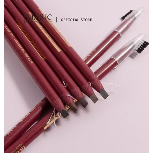 IMAGIC1Pcs Eyebrow Pencil With Brush Eyebrow Cosmetic Art Waterproof Tint Stereo Type Waterproof Long-Lasting Makeup Beauty Tool