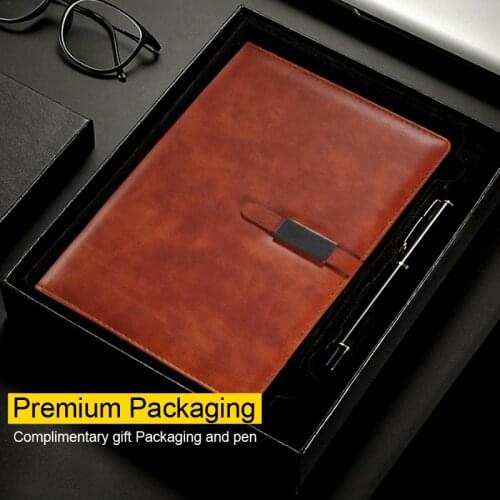 Leather Notebook Gift Packaging Top-Grade Business Planner Agenda Diary Papelaria Notepad Journal Note Book Give Away Pen