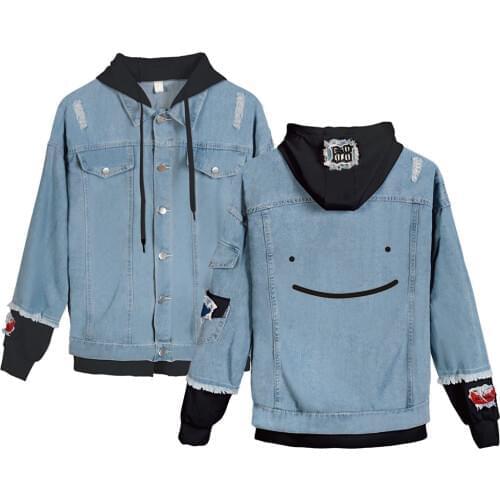 Dreamwastaken Winter Mens Jackets and Coats Dream Smp Hooded Denim Jacket Fashion Women Jean Jackets Outwear Male Cowboy