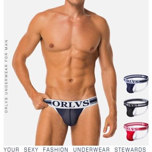 Orlvs personalized mesh mens underwear sexy thong mens or288