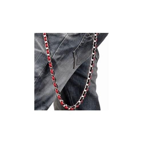 Biker Wallet Chains Leather Woven Bicycle Belt Rock Punk Stainless Steel Motorcyle HipHop Pant Jean Chain Men Jewelry BL78