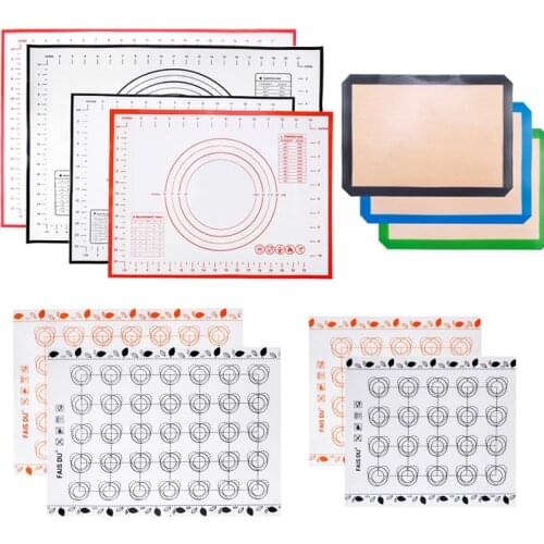Silicone Baking Mat Set for Dough Knife Fondant Pastry Tools Kitchen Mat Accessories Macaron Oven Pad cutting dough Roll Mats
