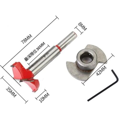 35mm Hinge Hole Drilling Guide Locator Boring Jig Concealed Drill Bit Furniture C90D