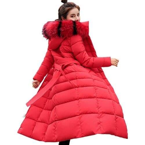 KUYOMENS New Arrival Women Winter Jacket Fur Collar Hooded Down Cotton Female Coat parka Long Parka Warm Thicken Outwear