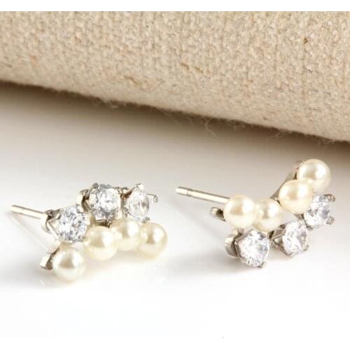 OUFEI Fashion Earrings 2019 Stud Earrings For Women Jewelry Brincos Pearl Earrings With Stones Gifts For Women Fashion Jewelry