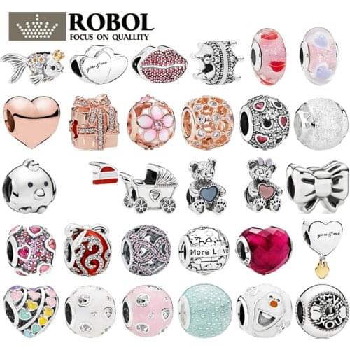 PBD ZZ 21 925 Sterling Silver Charm Beads with Original LOGO High version Beautiful Red Cut Crystal Charm Bubble Model Charm