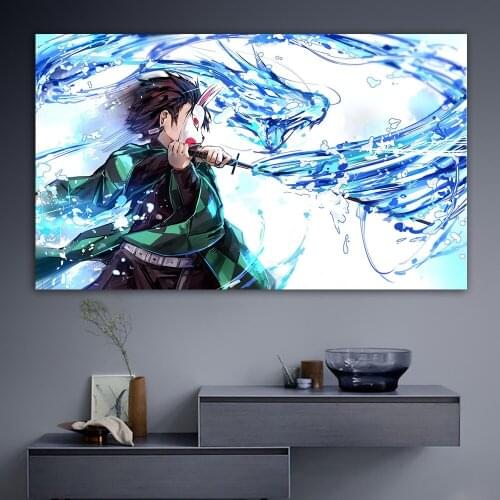 Janpenses Anime Poster Demon Slayer Wall Art and Prints Canvas Painting for Kids Living Room Decoration