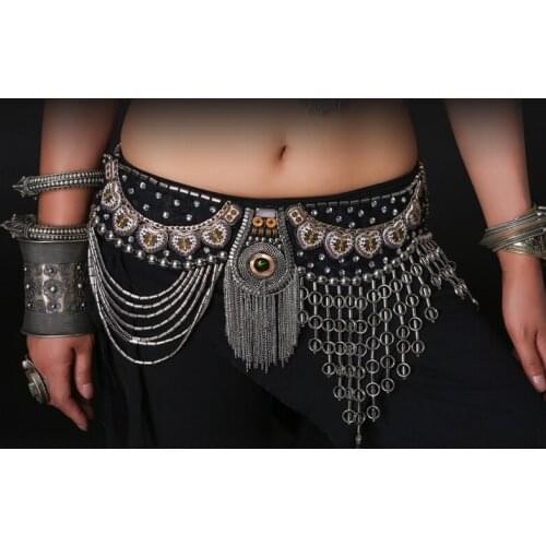 New Fashion Sequins Tassel Belly Dance Costumes India Type Woman Belly Dance Hip Scarf Girls Performance Dancing Belt