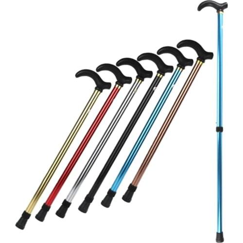 Adjustable Walking Stick 2 Section Stable Anti-Skid Crutch Old Man Hiking Cane