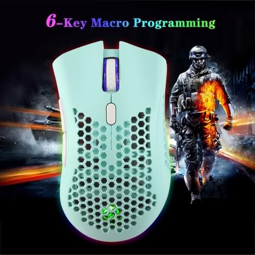 2.4Ghz Wireless Optical Mice RGB Rechargeable Mouse 3200DPI Adjustable 7 Color LED Backlit Ergonomic Gaming Mouse For PC Laptop