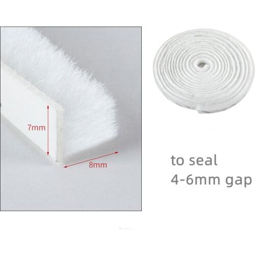 Self-adhesive Wool Pile Seals Weatherstrip Sliding Door Screen Window Seals Brush 7x8mm 7x6 11x7 10m Brown Gray