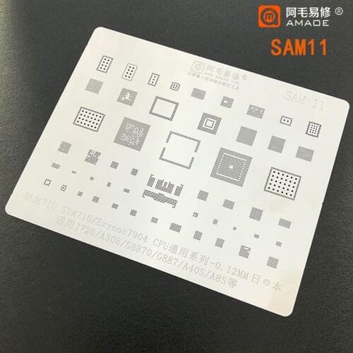Amaoe BGA Reballing Stencil For Samsung J720 A505 G8870 G887 A40S A8S SDM710 Exynos7904 CPU BGA Reballing IC Tin Plant Net